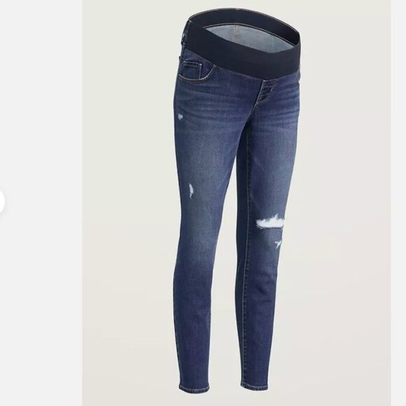 Old Navy Maternity Front-Low Panel Distressed Skinny Jean 4S - Picture 4 of 14